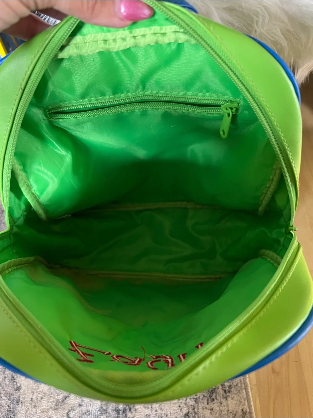 Personalized 'Zayn' Kids Dinosaur Backpack - Green & Blue